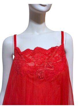 Vitg Van Raalte Nightie L Embroidered Red Bow Romantic Romantic Feminine